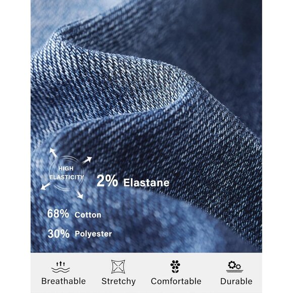 Women's Wide Leg Jeans High Waisted Stretchy Denim Trousers Casual Versatile - Picture 5 of 7